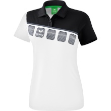 Erima Spprt-Polo 5C (100% Polyester) weiss/schwarz Damen